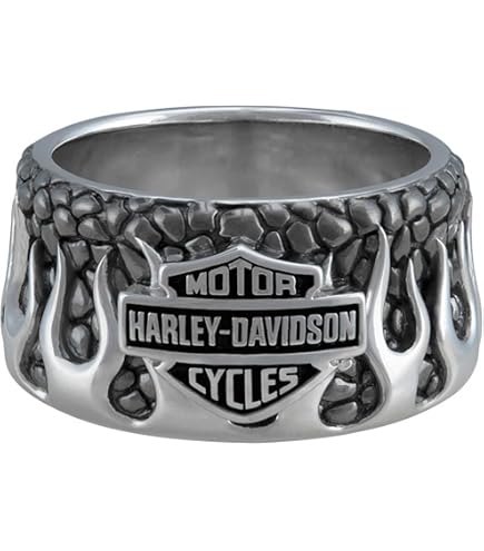 Harley-Davidson Men's Skull Wax Seal Ring - Sterling Silver Finish